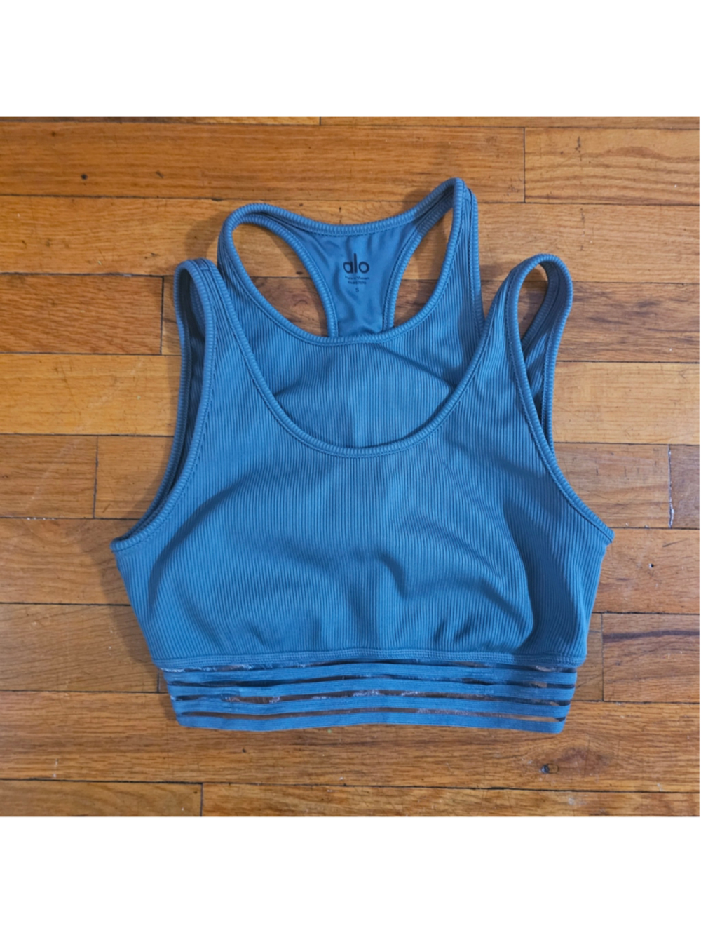 Women's Alo Ribbed Sports Bra Size S Blue